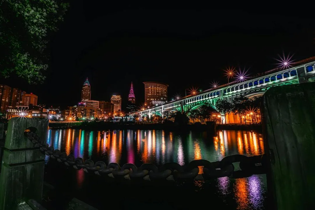 Cleveland skyline at night